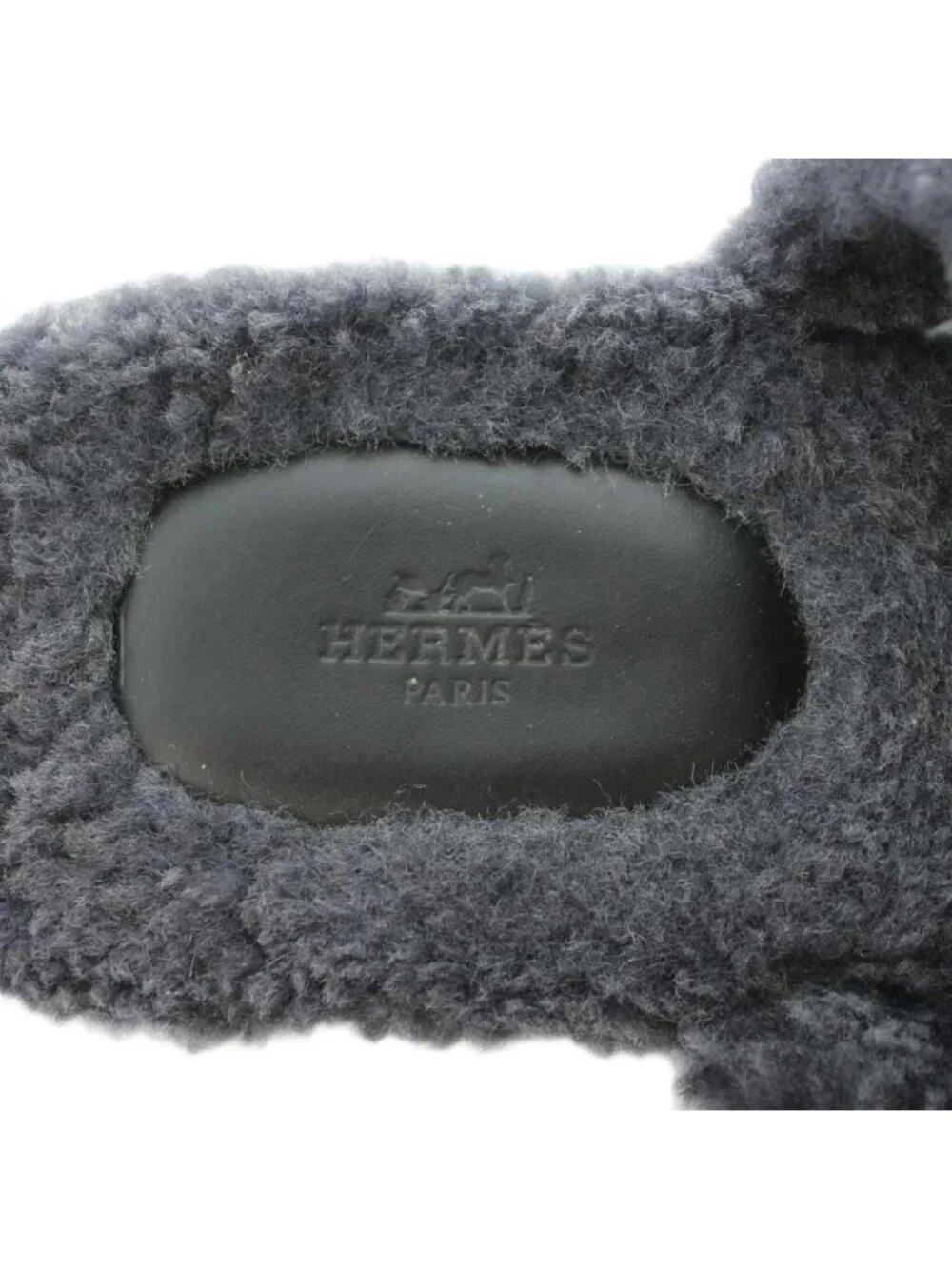 Hermes Izmir Slide Sandals Fleece 41 Gray